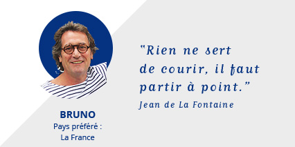 Photo Bruno : Rien ne sert de courir. Il faut partir à point - Jean de La Fontaine