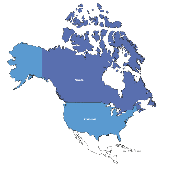 Réseau Amérique du nord : Canada, USA
